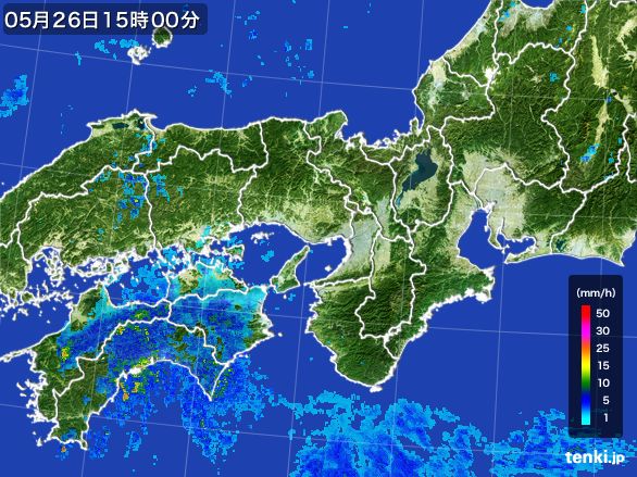 近畿地方の雨雲レーダー(2016年05月26日)