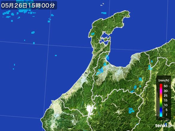石川県の雨雲レーダー(2016年05月26日)