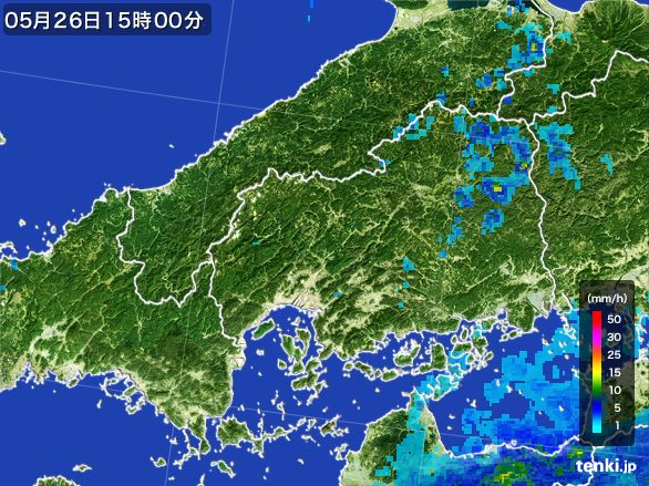 広島県の雨雲レーダー(2016年05月26日)