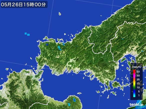 山口県の雨雲レーダー(2016年05月26日)