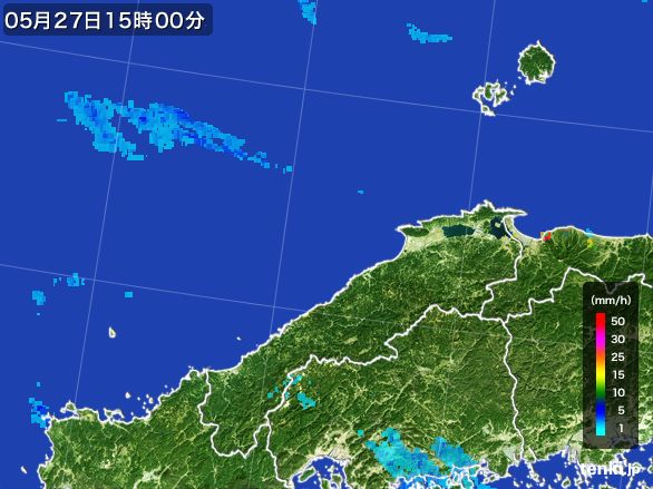 島根県の雨雲レーダー(2016年05月27日)