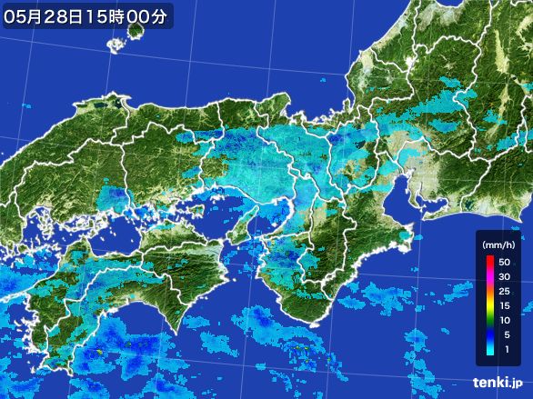 近畿地方の雨雲レーダー(2016年05月28日)