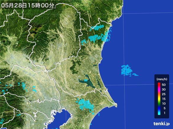 茨城県の雨雲レーダー(2016年05月28日)