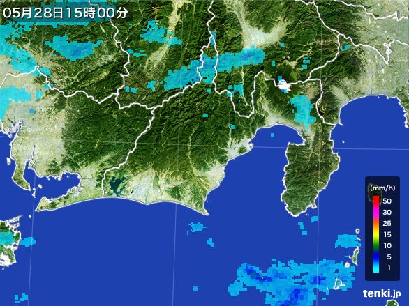 静岡県の雨雲レーダー(2016年05月28日)