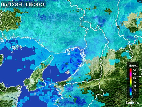 大阪府の雨雲レーダー(2016年05月28日)