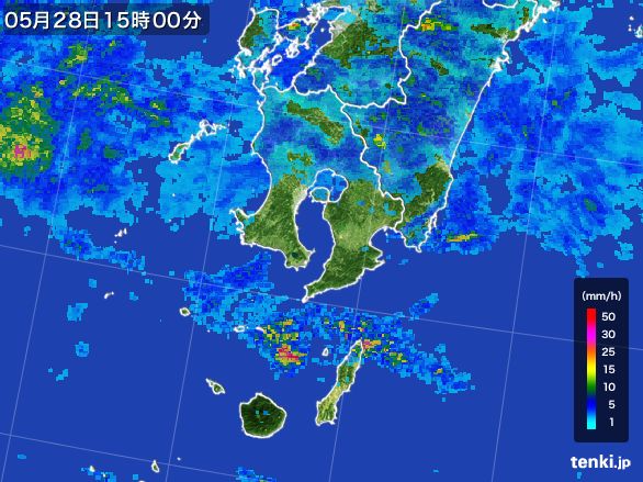 鹿児島県の雨雲レーダー(2016年05月28日)