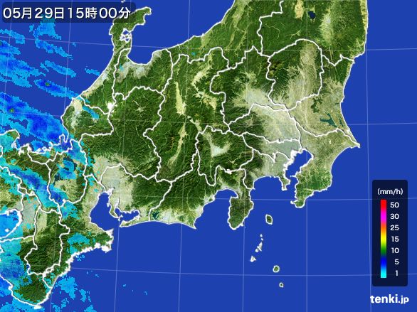 関東・甲信地方の雨雲レーダー(2016年05月29日)