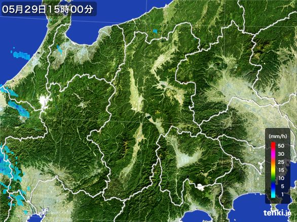 長野県の雨雲レーダー(2016年05月29日)
