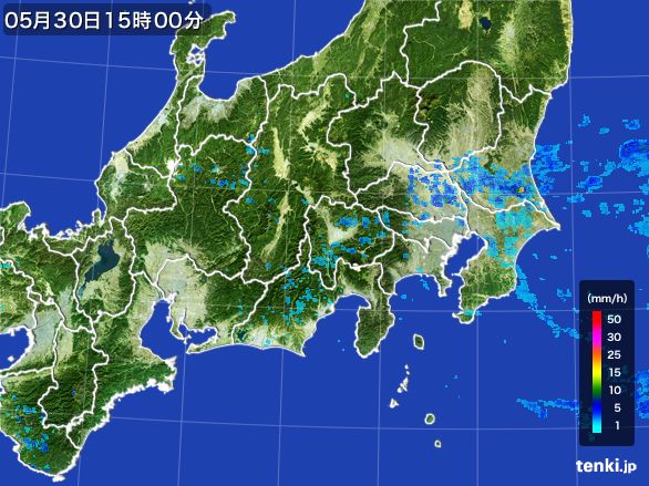 関東・甲信地方の雨雲レーダー(2016年05月30日)