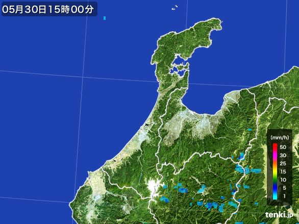 石川県の雨雲レーダー(2016年05月30日)