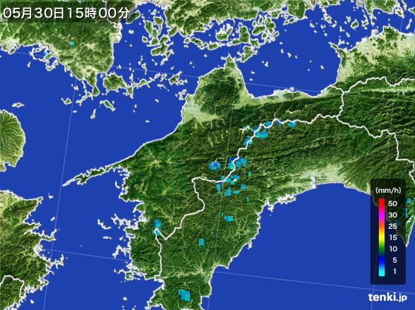 愛媛県の雨雲レーダー(2016年05月30日)