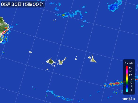 宮古・石垣・与那国(沖縄県)の雨雲レーダー(2016年05月30日)