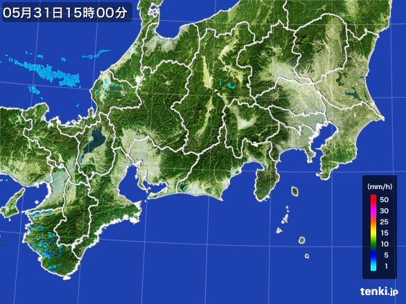 東海地方の雨雲レーダー(2016年05月31日)
