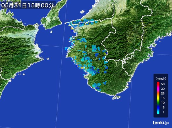 和歌山県の雨雲レーダー(2016年05月31日)