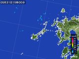 2016年05月31日の長崎県(五島列島)の雨雲レーダー