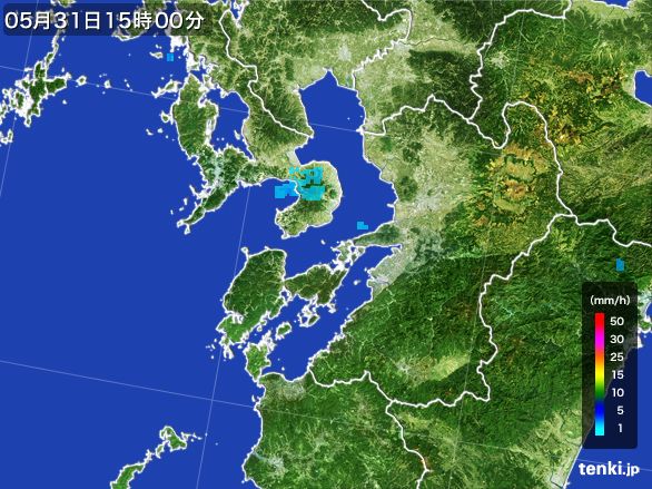 熊本県の雨雲レーダー(2016年05月31日)