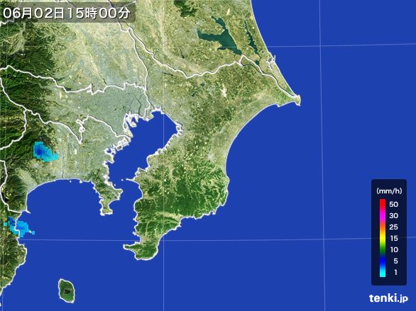 千葉県の雨雲レーダー(2016年06月02日)