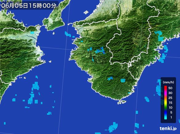和歌山県の雨雲レーダー(2016年06月05日)