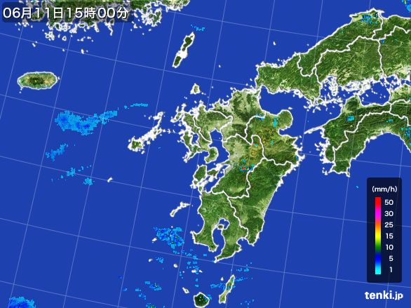 九州地方の雨雲レーダー(2016年06月11日)