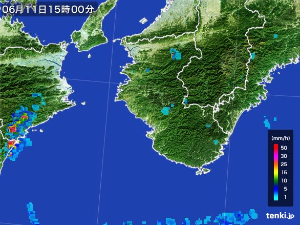 和歌山県の雨雲レーダー(2016年06月11日)