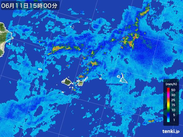 宮古・石垣・与那国(沖縄県)の雨雲レーダー(2016年06月11日)
