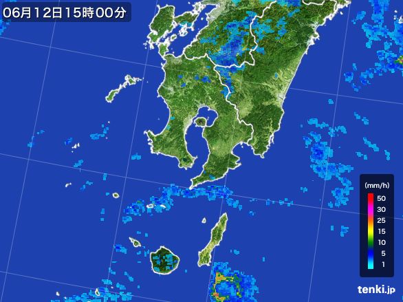 鹿児島県の雨雲レーダー(2016年06月12日)