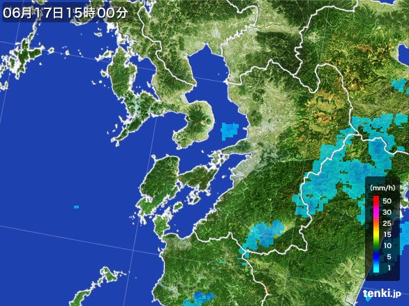 熊本県の雨雲レーダー(2016年06月17日)