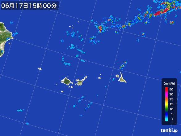 宮古・石垣・与那国(沖縄県)の雨雲レーダー(2016年06月17日)