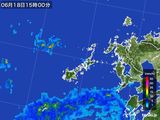 2016年06月18日の長崎県(五島列島)の雨雲レーダー