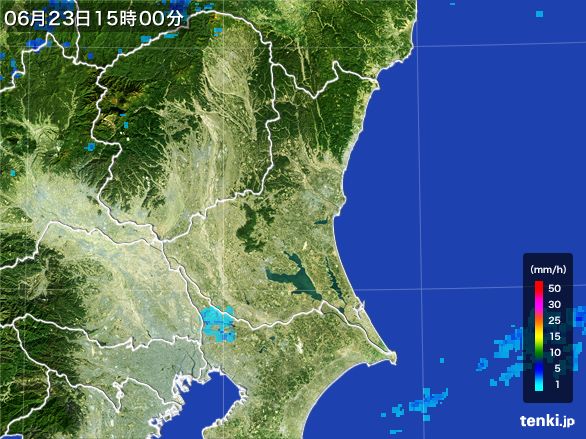 茨城県の雨雲レーダー(2016年06月23日)