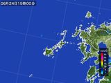 2016年06月24日の長崎県(五島列島)の雨雲レーダー