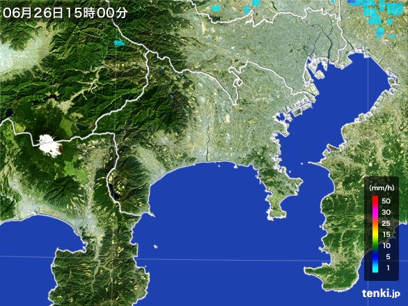 神奈川県の雨雲レーダー(2016年06月26日)