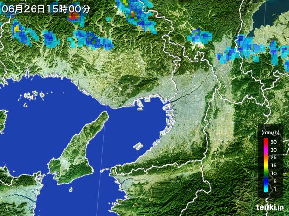 大阪府の雨雲レーダー(2016年06月26日)