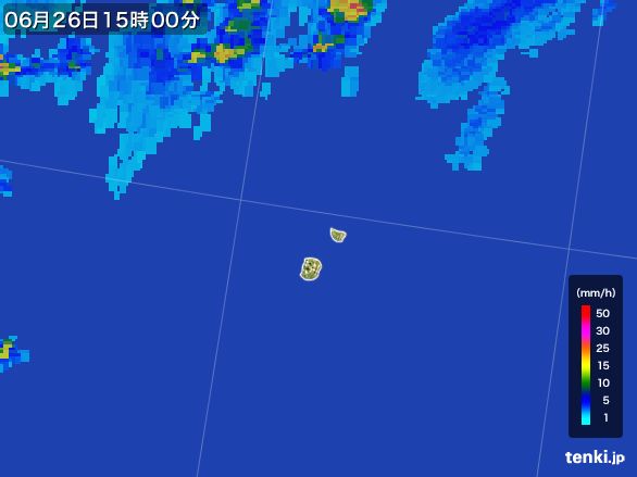 南大東島(沖縄県)の雨雲レーダー(2016年06月26日)