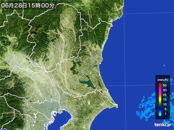 茨城県の雨雲レーダー(2016年06月28日)