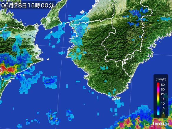 和歌山県の雨雲レーダー(2016年06月28日)