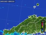 2016年06月28日の島根県の雨雲レーダー