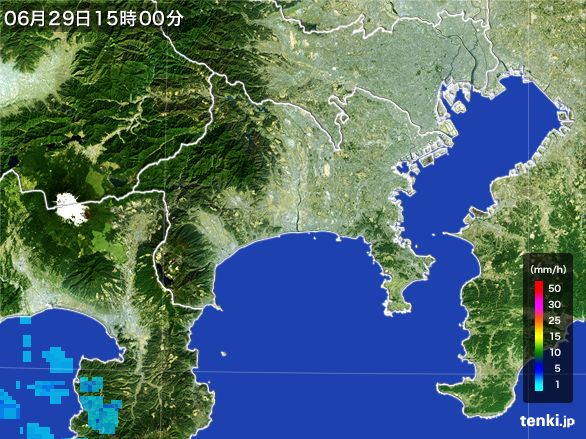 神奈川県の雨雲レーダー(2016年06月29日)