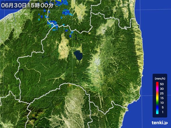 福島県の雨雲レーダー(2016年06月30日)