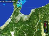 2016年07月02日の富山県の雨雲レーダー