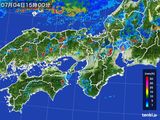2016年07月04日の近畿地方の雨雲レーダー