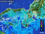 2016年07月08日の近畿地方の雨雲レーダー