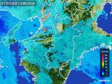 2016年07月08日の奈良県の雨雲レーダー