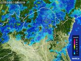 2016年07月09日の栃木県の雨雲レーダー