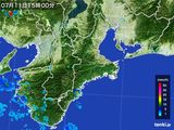 2016年07月11日の三重県の雨雲レーダー