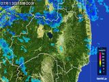 2016年07月13日の福島県の雨雲レーダー