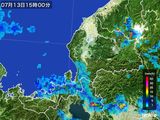 2016年07月13日の福井県の雨雲レーダー