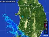 2016年07月13日の秋田県の雨雲レーダー