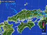 2016年07月14日の中国地方の雨雲レーダー