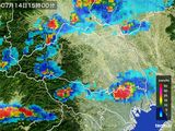 2016年07月14日の埼玉県の雨雲レーダー